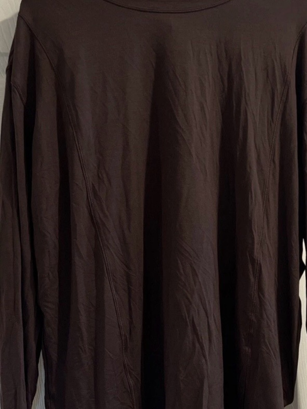 Lululemon Modal Pleated Back Long Sleeve Shirt French Press Brown. Size 10